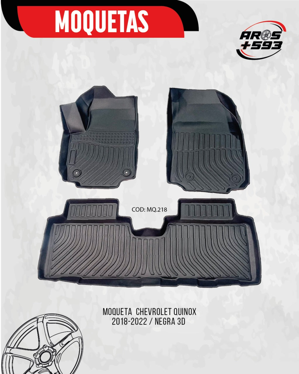 Moqueta Termoformada 3D Chevrolet Equinox 2018-2022