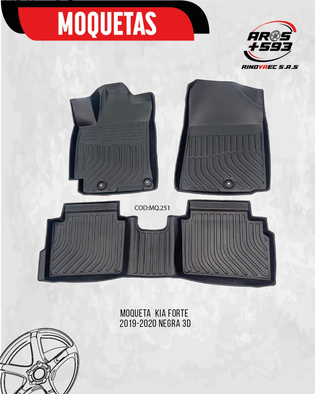 Moqueta Termoformada 3D Kia Forte 2019-2020