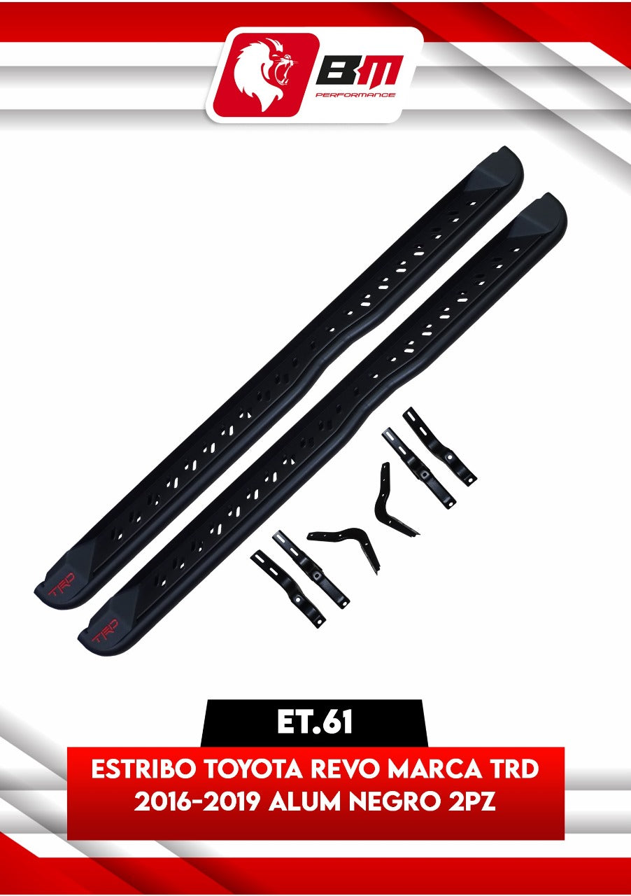 ESTRIBO TOYOTA REVO MARCA TRD2014 - 2019 ALUMINIO NEGRO 2PZ