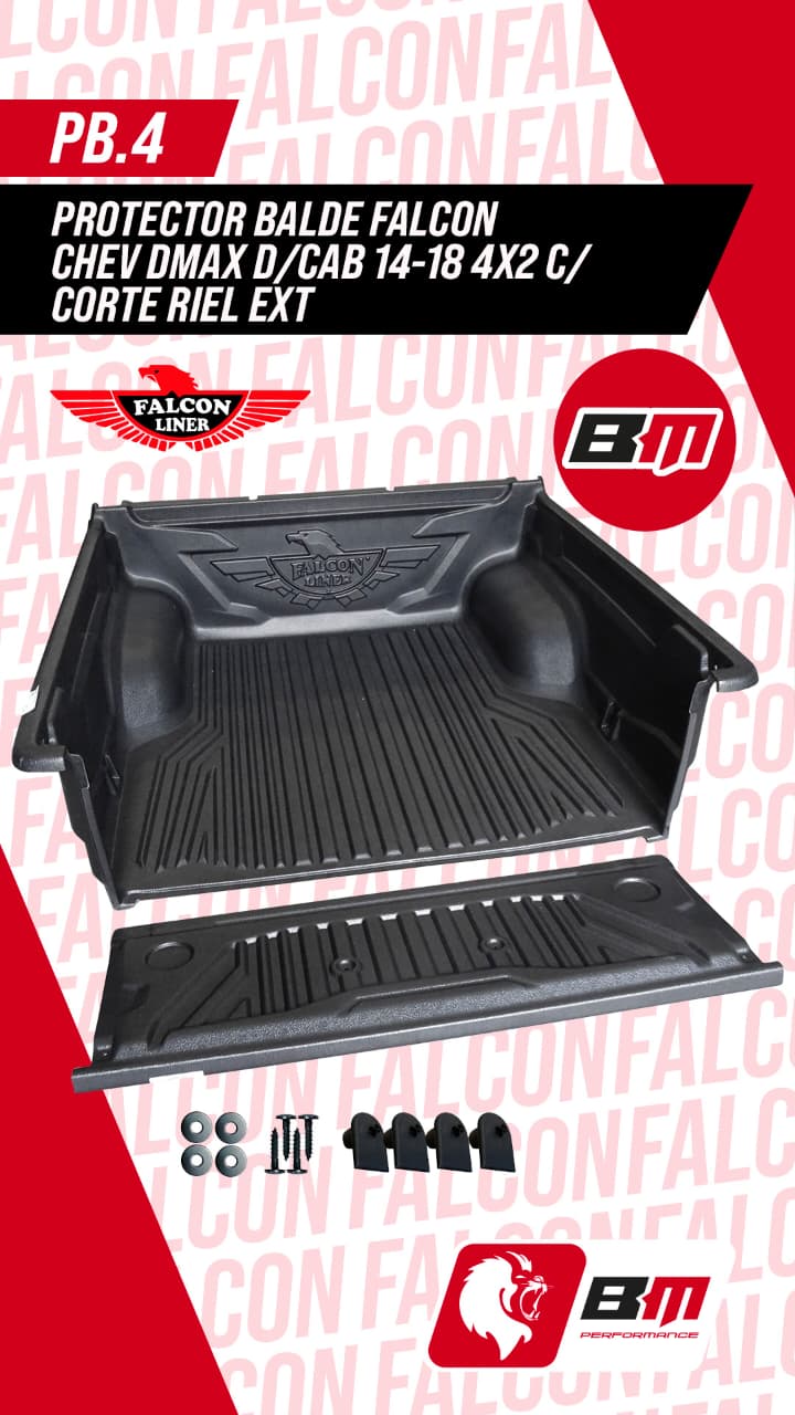 PROTECTOR BALDE FALCON CHEV. DMAX D/CABINA 2014 - 2018 4X2 C/ CORTE RIEL EXT